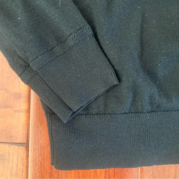 M&S Navy Blue Merino Wool Extra Fine Knit Long Sleeve Polo Shirt Sweater Size M - Picture 4 of 9